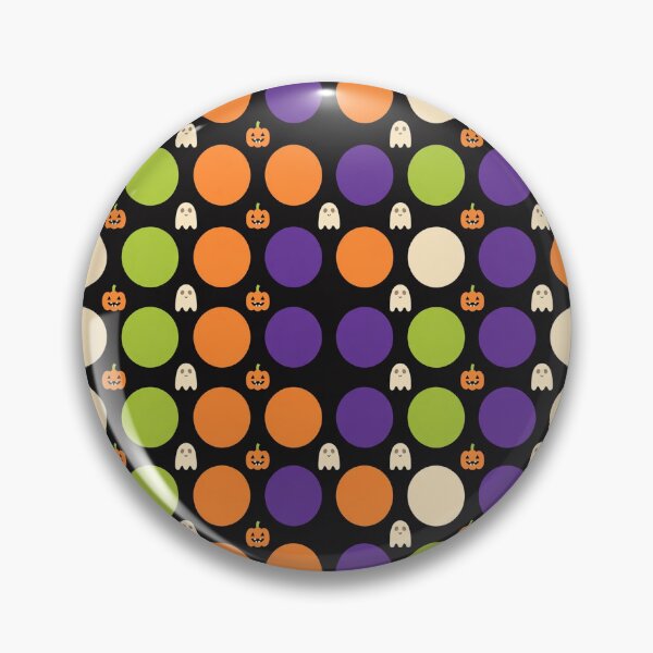 Item preview, Spooky Polka Dot Halloween Pattern – Cute Ghosts & Pumpkins on Black designed and sold by Funky Mobile Studio.