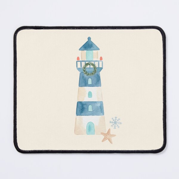 Item preview, Christmas Lighthouse – Coastal Beach Holiday Nautical Design designed and sold by Sea Gem.