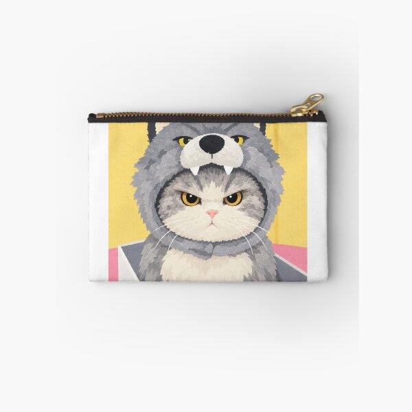 Item preview, Grumpy Cat in Wolf Costume | Funny Cute Animal Painting designed and sold by Crybyte Studio.