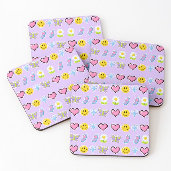 Item preview, Y2K Retro Tech Pattern – Pixel Hearts, Smileys & Nostalgia designed and sold by Funky Mobile Studio.