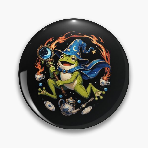 Item preview, Magical Frog Wizard Casting Tea Spell Fantasy Cottagecore Aesthetic designed and sold by haitrieuic96.