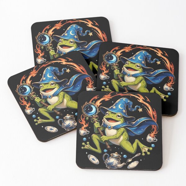 Item preview, Magical Frog Wizard Casting Tea Spell Fantasy Cottagecore Aesthetic designed and sold by haitrieuic96.