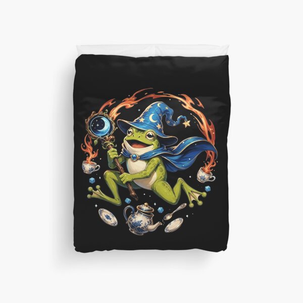 Item preview, Magical Frog Wizard Casting Tea Spell Fantasy Cottagecore Aesthetic designed and sold by haitrieuic96.