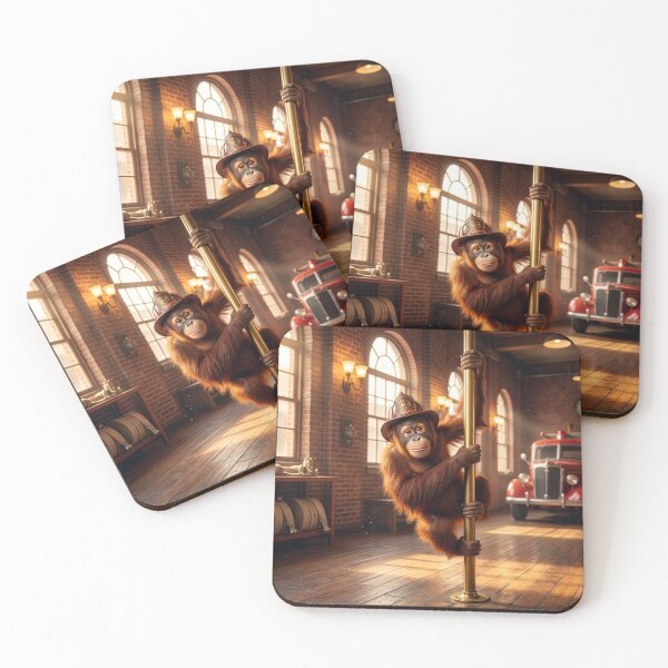 Item preview, Young Orangutan Takes Over the Fire Station designed and sold by Tridentulus.