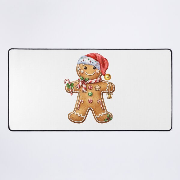 Item preview, Watercolor Christmas Gingerbread Man – Cute Holiday Cookie Character with Santa Hat designed and sold by VibranPalette.