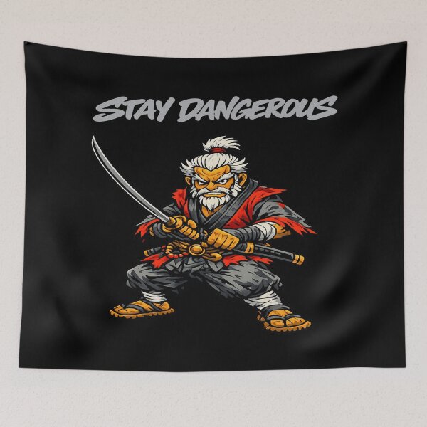 Item preview, Stay Dangerous Samurai Warrior - Bold Streetwear Katana Design designed and sold by FrozenHeat97.