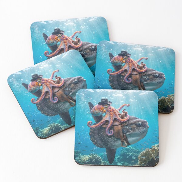 Item preview, Octopus Cowboy Rides an Ocean Sunfish designed and sold by Tridentulus.