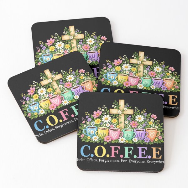 Item preview, COFFEE Christ Offers Forgiveness For Everyone Everywhere Floral Cross designed and sold by haitrieuic96.
