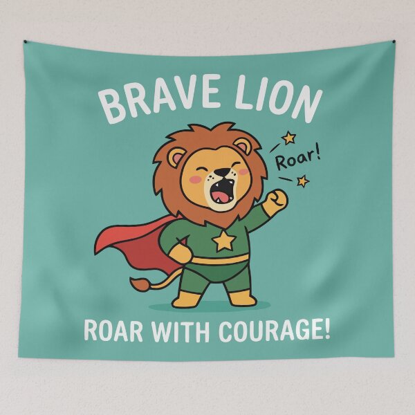 Item preview, Brave Lion Roar With Courage Superhero Animal Art designed and sold by Amir Faysal.