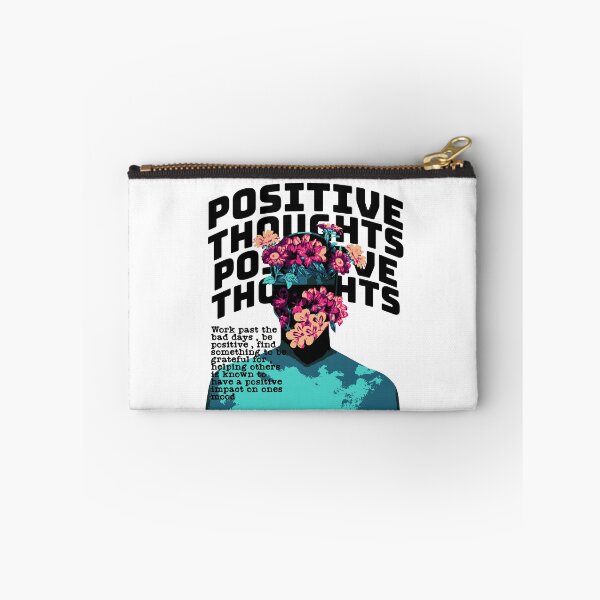 Item preview, POSITIVE THOUGHTS - Collage and quote (Black) designed and sold by Discothreadz.