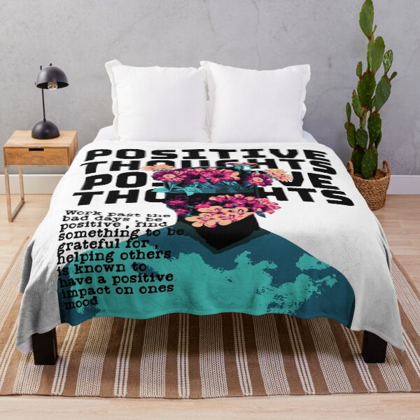 Item preview, POSITIVE THOUGHTS - Collage and quote (Black) designed and sold by Discothreadz.