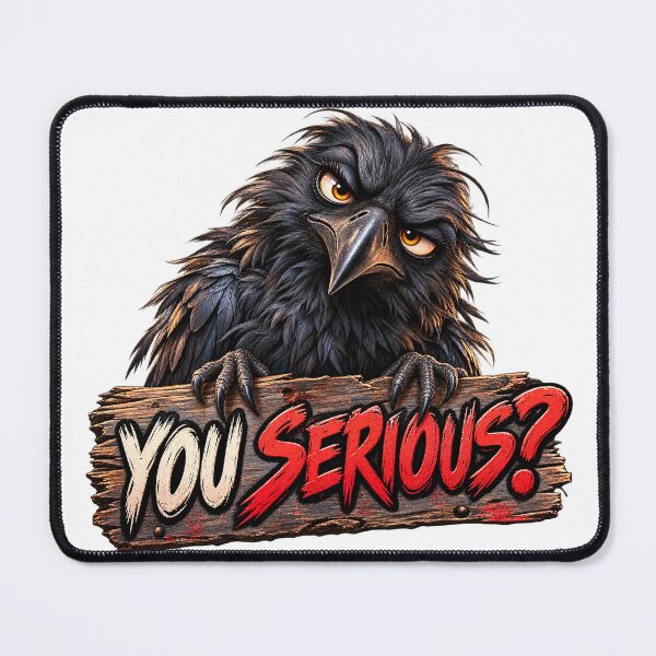 Item preview, Judgmental Raven — You Serious? Funny Gothic Bird designed and sold by The Unpromised Lens.