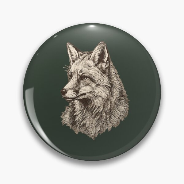 Item preview, Vintage Fox Sketch on Forest Green designed and sold by FawnFeatherCo.