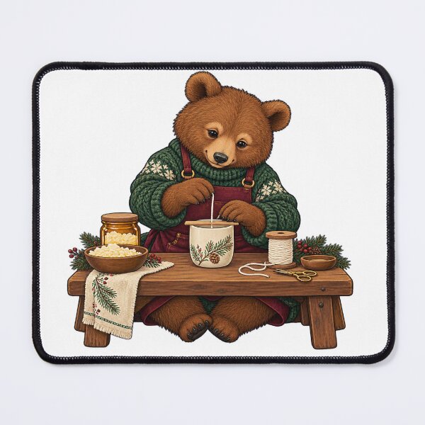 Item preview, Wick Setting - Cozy Winter Candle Studio Bear designed and sold by narinzoon.