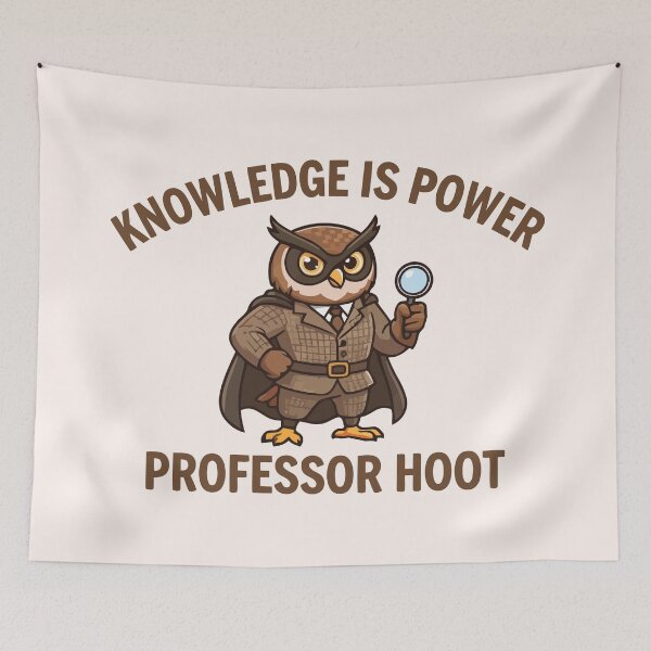Item preview, Knowledge Is Power Professor Hoot Cute Owl Scholar designed and sold by Amir Faysal.