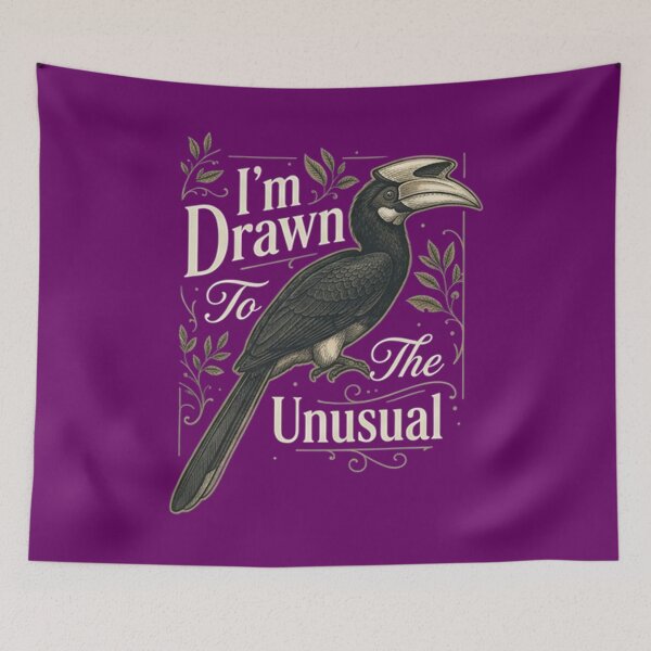 Item preview, Black-casqued Hornbill Shirt - I'm Drawn To The Unusual - Vintage Museum Exotic Bird Tee - Antique Naturalist Graphic designed and sold by Max Store.