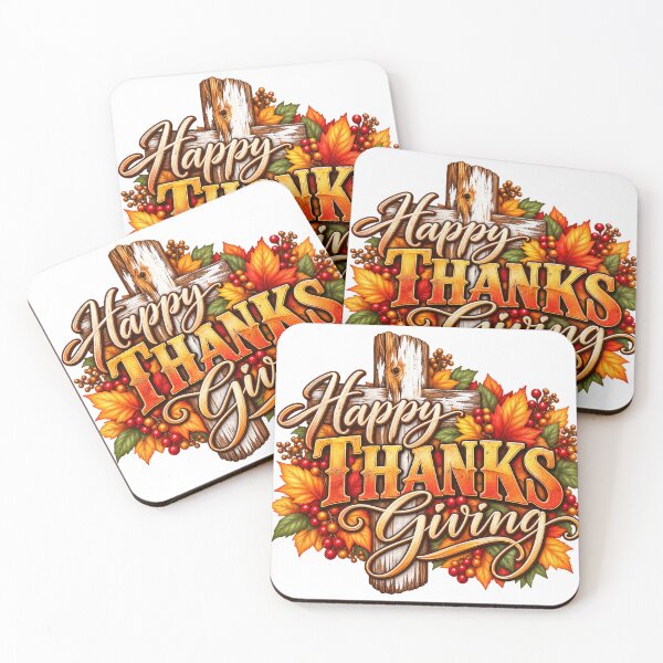 Item preview, Christian Wooden Cross Happy Thanksgiving Autumn Floral Graphic designed and sold by GardnerOConner.