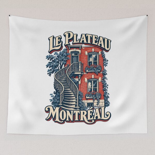 Item preview, Montreal Le Plateau: Red Brick and Winding Stairs designed and sold by Fenay Designs.