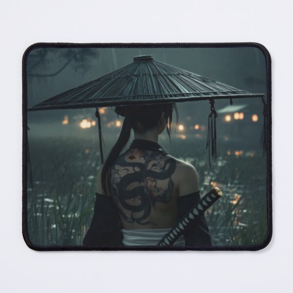 Item preview, Onna-Bugeisha Warrior – Moonlit Japanese Samurai Art designed and sold by GSizzle1.