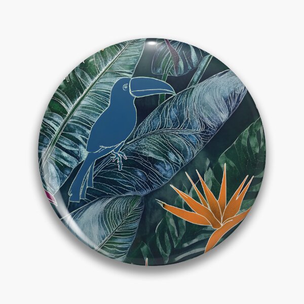 Item preview, Vibrant Tropical Paradise Pattern with Toucan and Birds of Paradise designed and sold by The Design Asset Station.