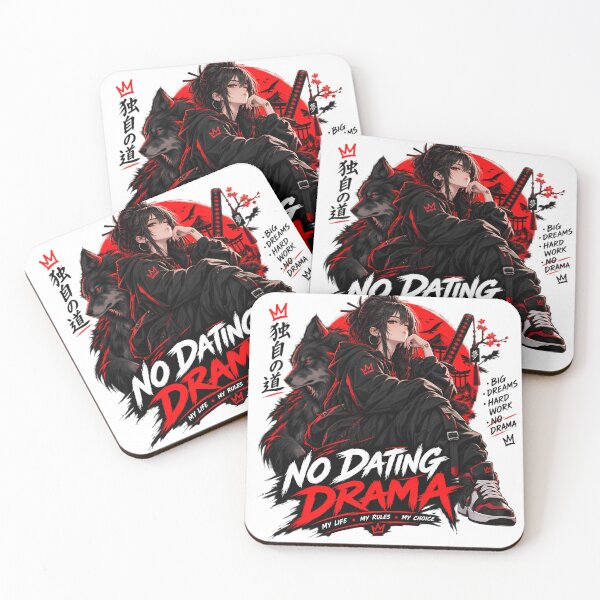 Item preview, No Dating Drama My Life My Rules Anime Girl Wolf Design designed and sold by PrimeRootsArt.
