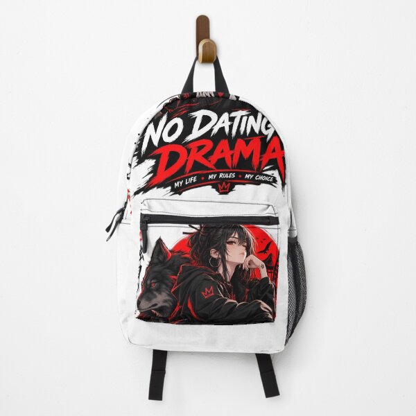 Item preview, No Dating Drama My Life My Rules Anime Girl Wolf Design designed and sold by PrimeRootsArt.