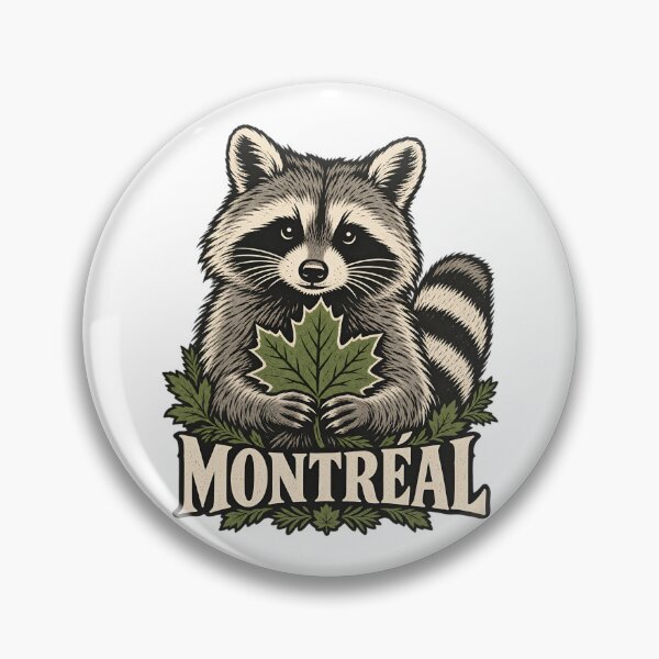 Item preview, Montreal Raccoon: Maple Leaf Woodland Charm designed and sold by Fenay Designs.