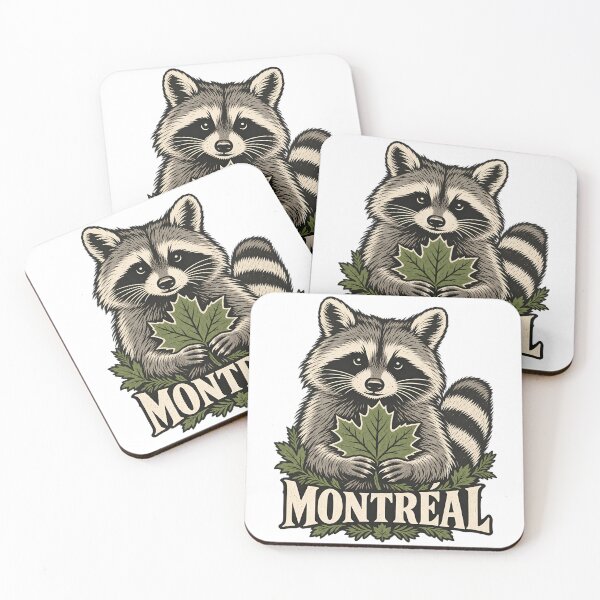 Item preview, Montreal Raccoon: Maple Leaf Woodland Charm designed and sold by Fenay Designs.