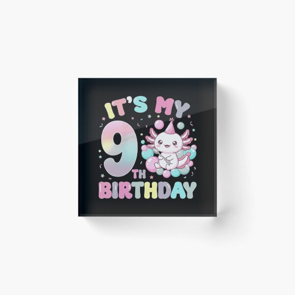Item preview, It’s My 9th Birthday Cute Axolotl Party Celebration designed and sold by MiALopezArt.