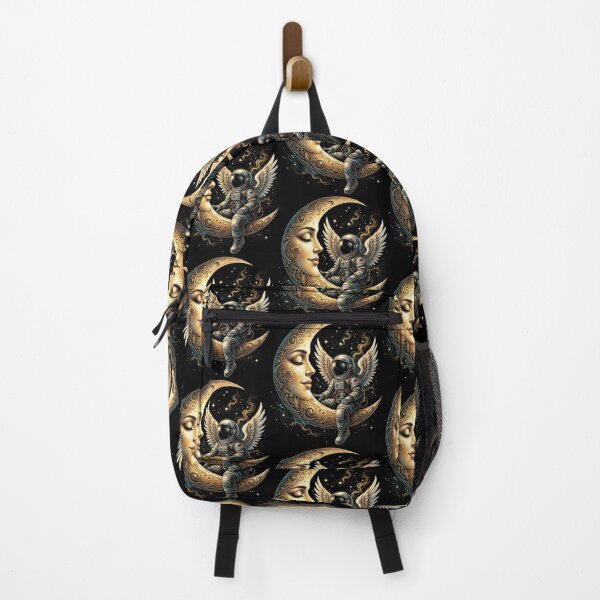 Item preview, Celestial Serenade-Winged Astronaut & Crescent Moon Graphic Artwork designed and sold by HexOne.