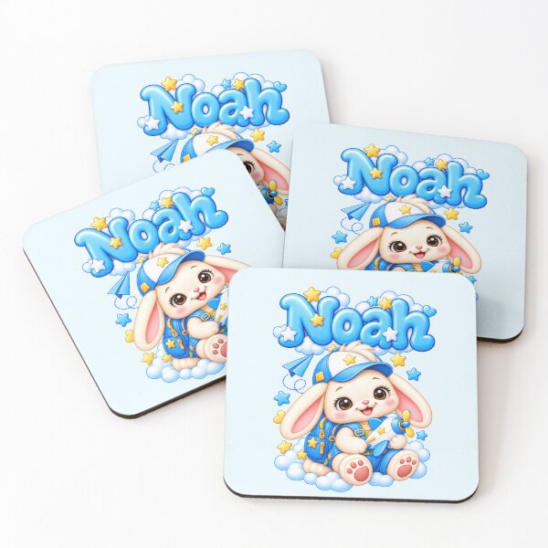 Item preview, Personalized Noah Blue Baby Bunny with Airplane and Stars designed and sold by HO•Designs.