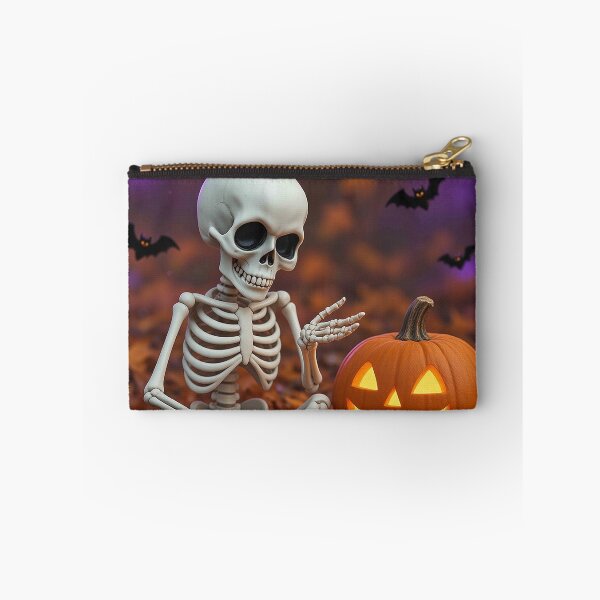 Item preview, Cute Skeleton Happy Halloween with Pumpkins designed and sold by MFMart.