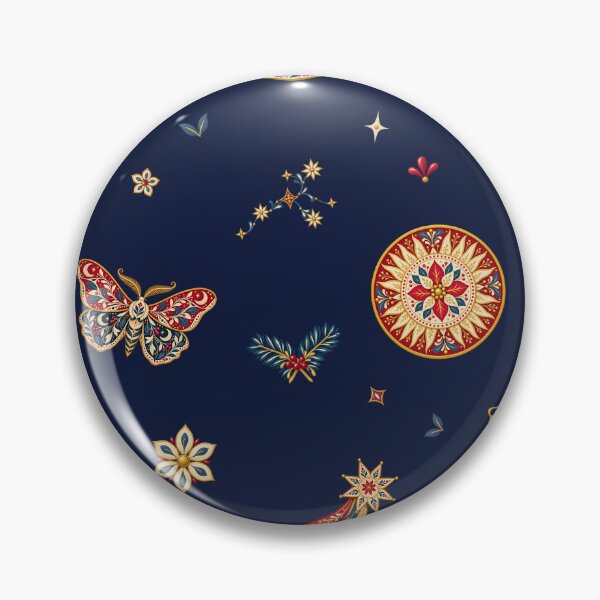 Item preview, Celestial Solstice Folk Art Seamless Pattern designed and sold by 89BLACK.