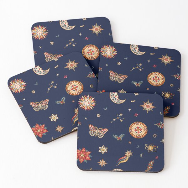 Item preview, Celestial Solstice Folk Art Seamless Pattern designed and sold by 89BLACK.