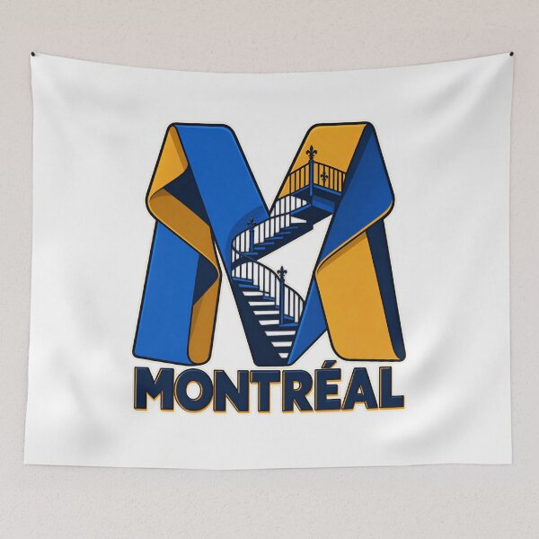 Item preview, Montreal Folded M: Blue and Gold Spiral Stairs designed and sold by Fenay Designs.