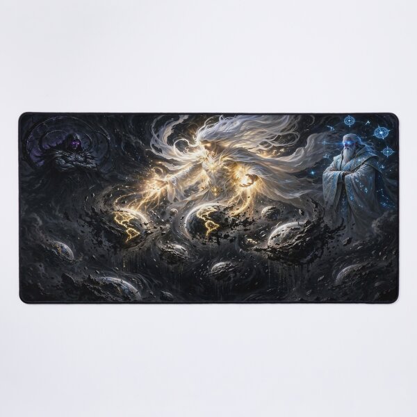 Item preview, The Failed Creation - God of Light Forging Shattered Worlds - Epic Fantasy designed and sold by BibdeThaisArt.