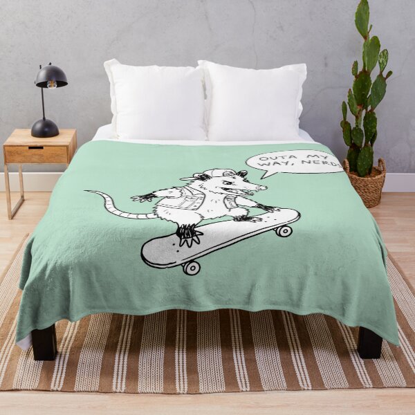 Item preview, Outa My Way Nerds Skateboarding Opossum Punk Animal designed and sold by Amir Faysal.