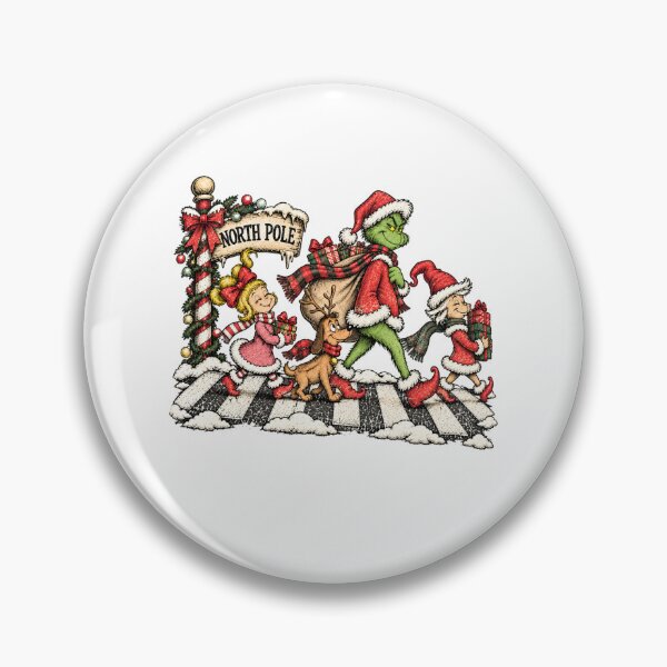 Item preview, Christmas Characters Crossing a Snowy Striped Walkway designed and sold by 68MadagascarZoo.