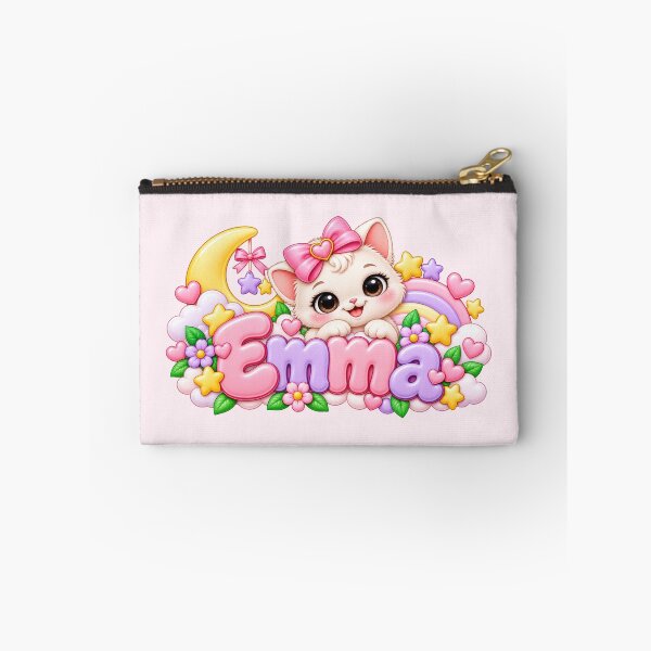 Item preview, Emma Cute Kitten Dreamland – Pink and Lavender Kids Name Design designed and sold by HO•Designs.