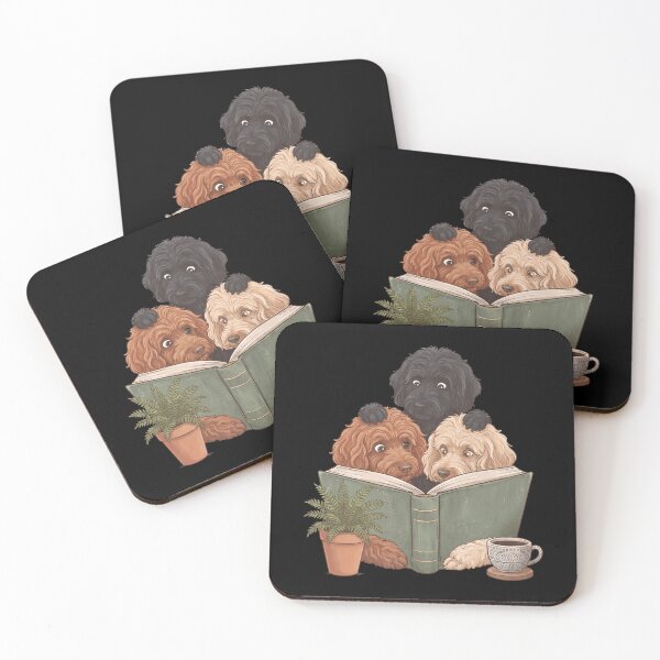 Item preview, Vintage Goldendoodle Reading Book Funny Dog Lover designed and sold by dian-rody-crest.