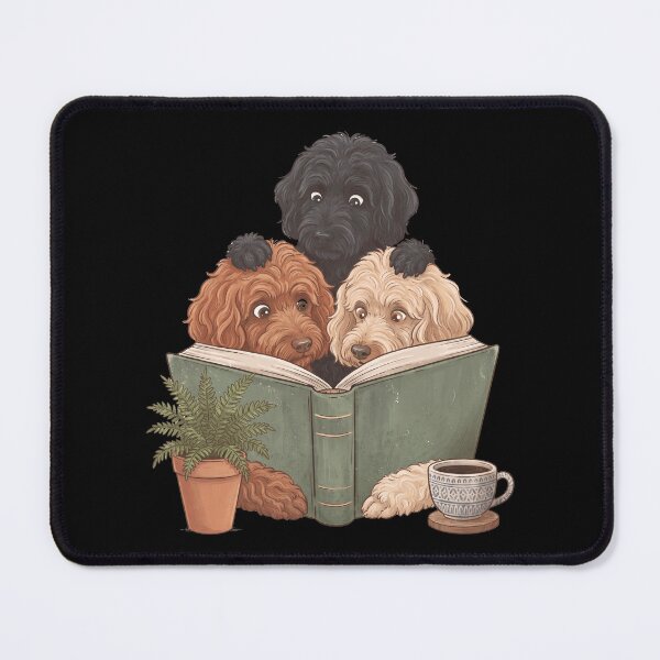 Item preview, Vintage Goldendoodle Reading Book Funny Dog Lover designed and sold by dian-rody-crest.