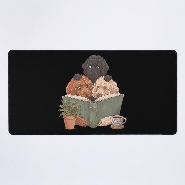 Item preview, Vintage Goldendoodle Reading Book Funny Dog Lover designed and sold by dian-rody-crest.