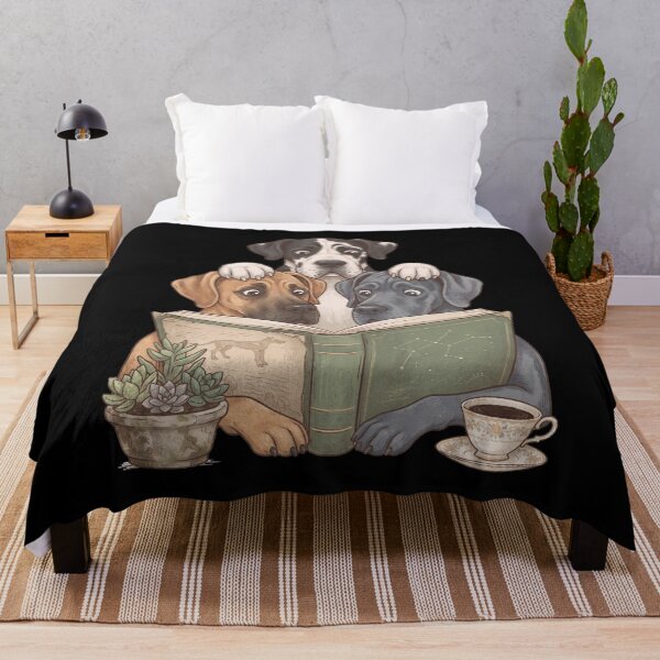Item preview, Vintage Great Dane Reading Book Funny Dog Lover designed and sold by dian-rody-crest.
