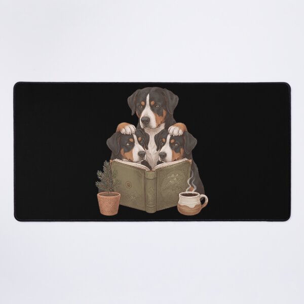Item preview, Vintage Greater Swiss Mountain Dog Reading Book Funny Dog Lover designed and sold by dian-rody-crest.