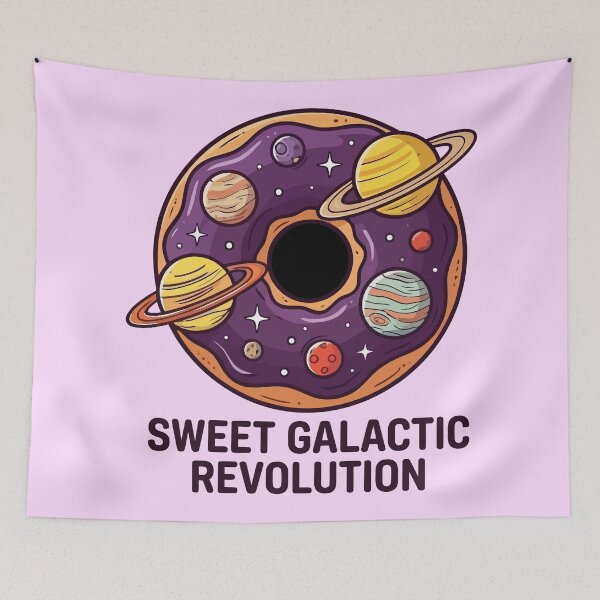 Item preview, Sweet Galactic Revolution Cosmic Donut Galaxy Space Art designed and sold by Amir Faysal.
