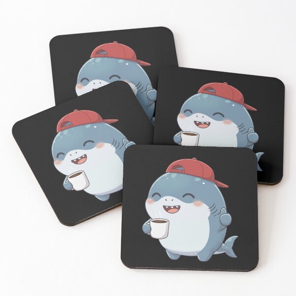 Item preview, Happy Coffee Shark designed and sold by Nature's Chibis.