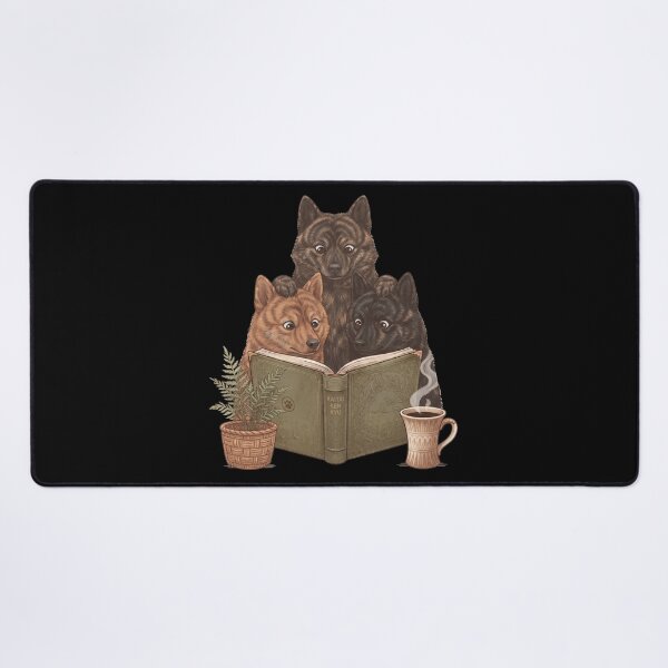 Item preview, Vintage Kai Ken Reading Book Funny Dog Lover designed and sold by dian-rody-crest.