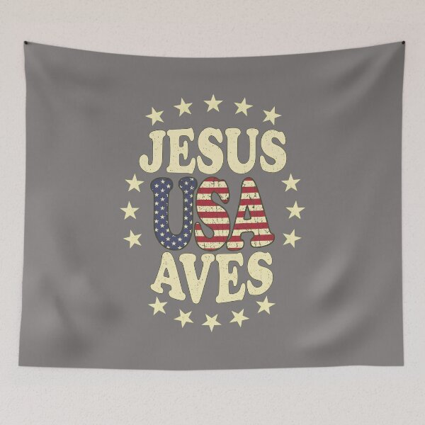 Item preview, JESUS SAVES USA Flag Style Vintage-88 designed and sold by SebastianPreu.