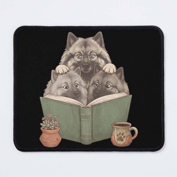 Item preview, Vintage Keeshond Reading Book Funny Dog Lover designed and sold by dian-rody-crest.