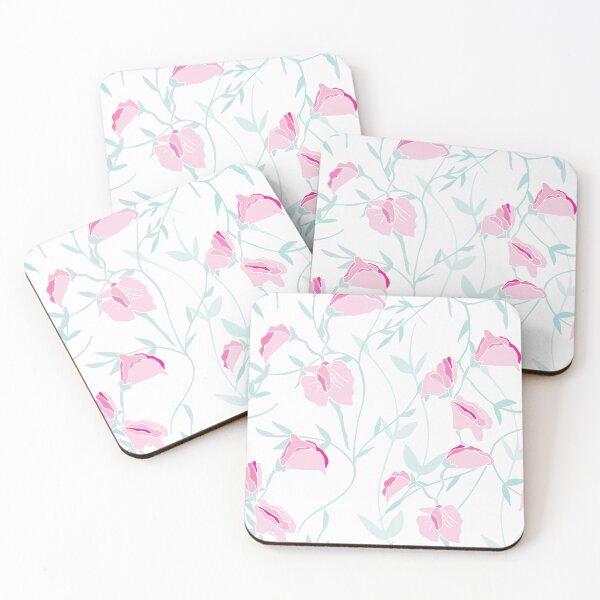 Item preview, Floral fields sweet peas in pink designed and sold by Quiet Waters Design.